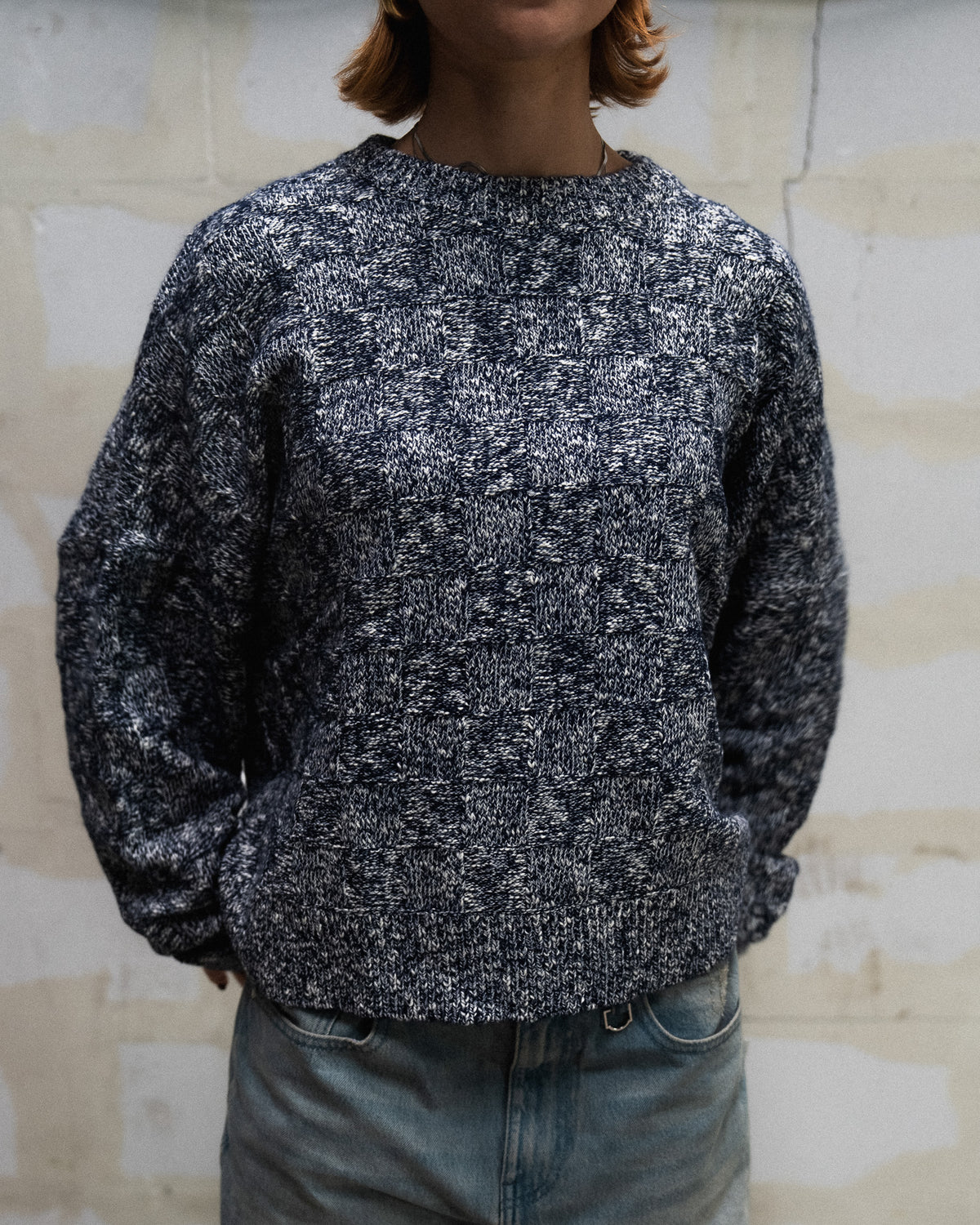 RETERNITY - ARTISAN KNIT SWEATER - NAVY