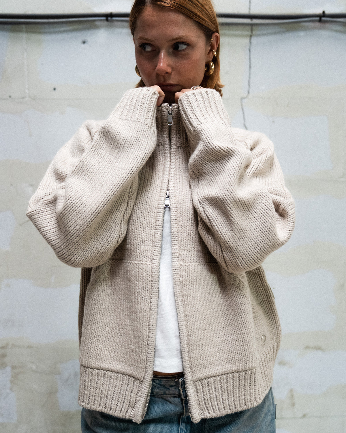 RETERNITY - ÉCLAT KNIT ZIPPER - CREME