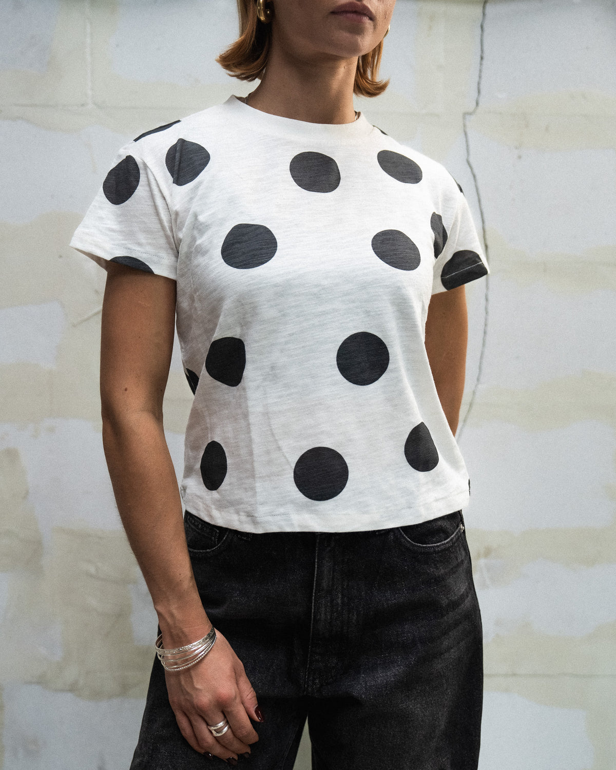 UNIFORUM - BABY TEE - POLKA DOT SLUB COTTON