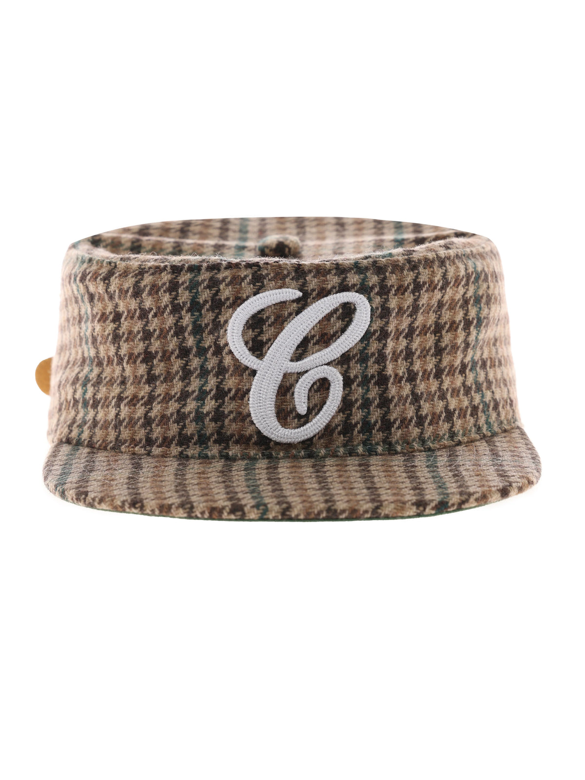 6CRAYON - Houndstooth Flat Top Casual Baseball Cap