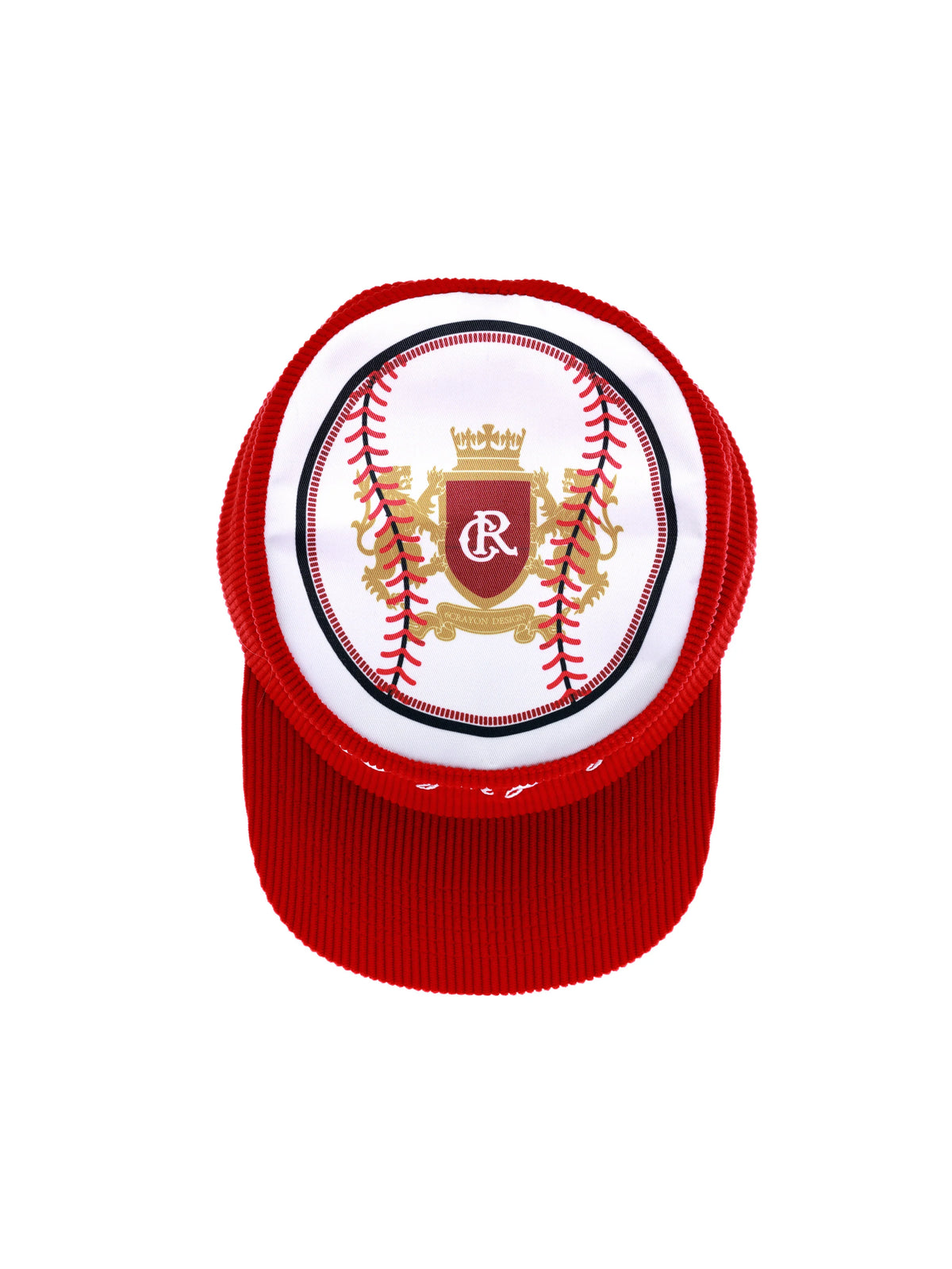 6CRAYON - Flat Top Embroidered Corduroy Patchwork Baseball Cap