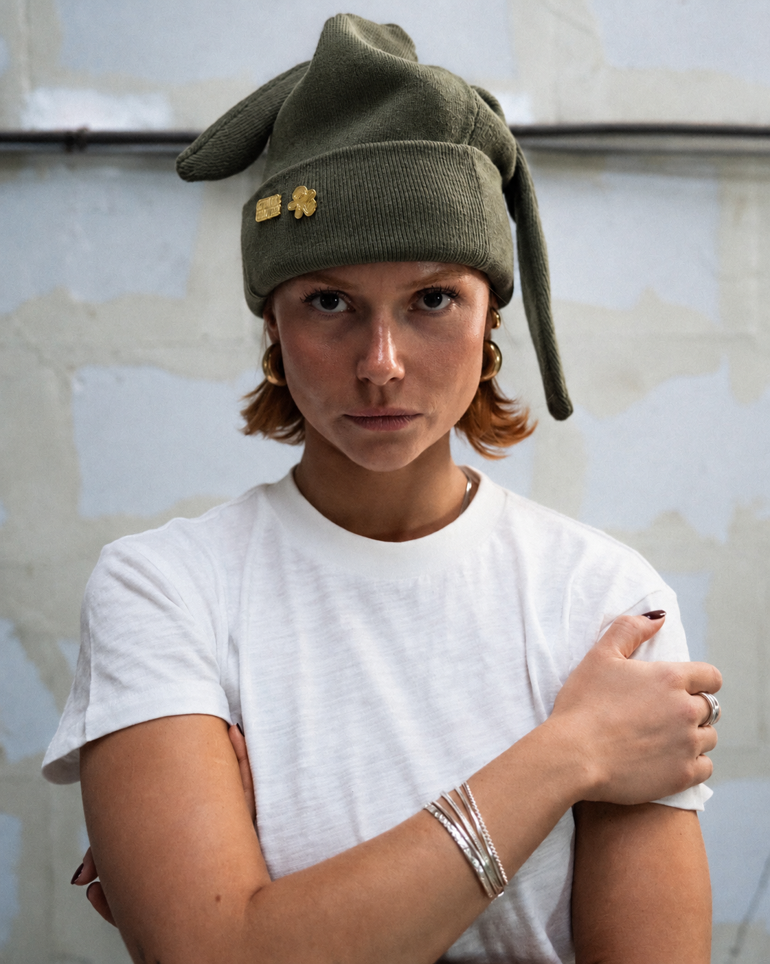 6CRAYON - Multi-Way 3-Ear Knit Beanie (Green)