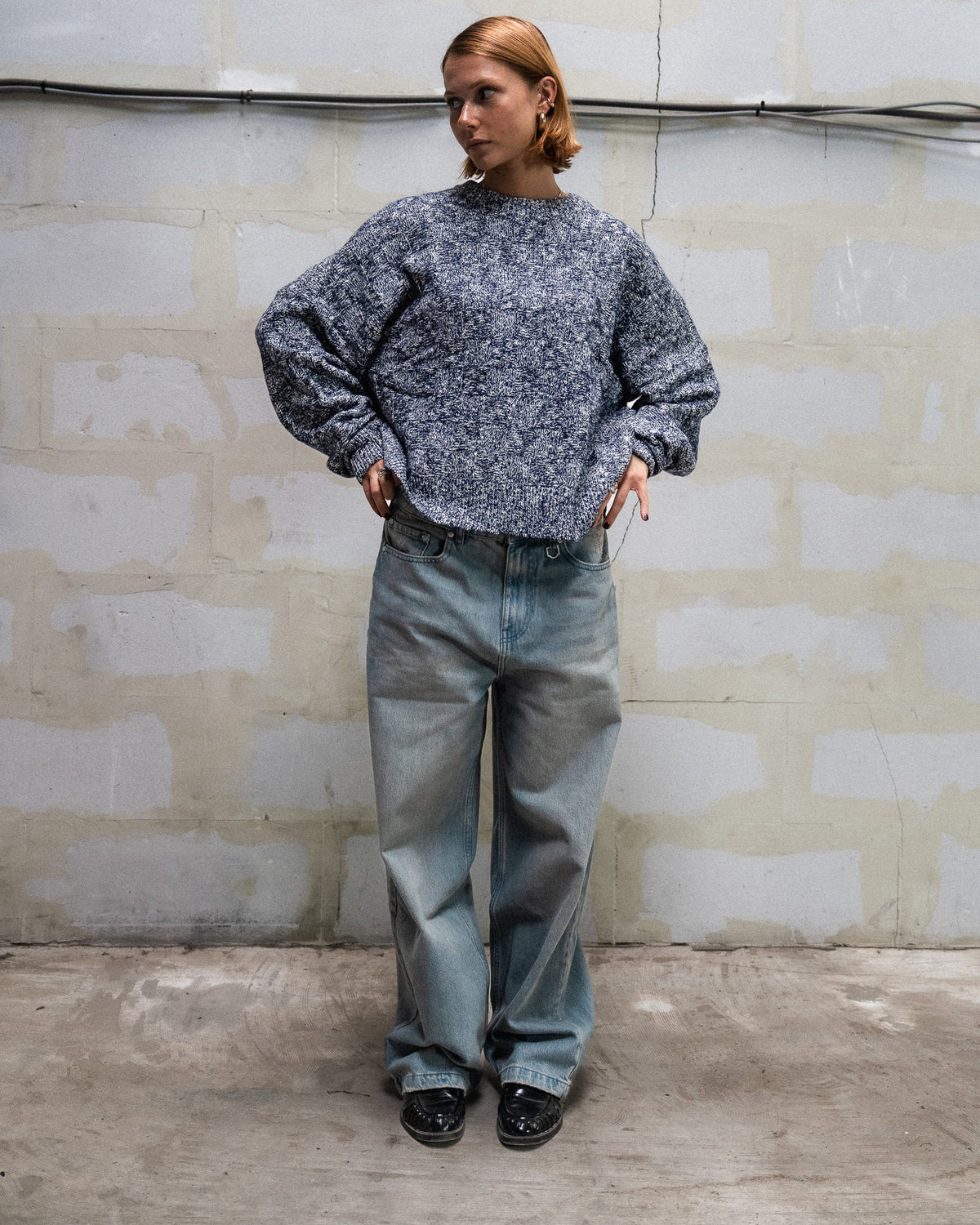 RETERNITY - ARTISAN KNIT SWEATER - NAVY