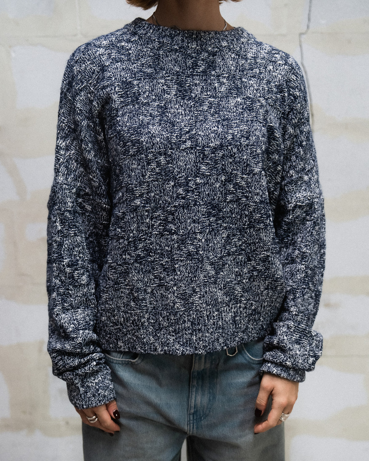 RETERNITY - ARTISAN KNIT SWEATER - NAVY