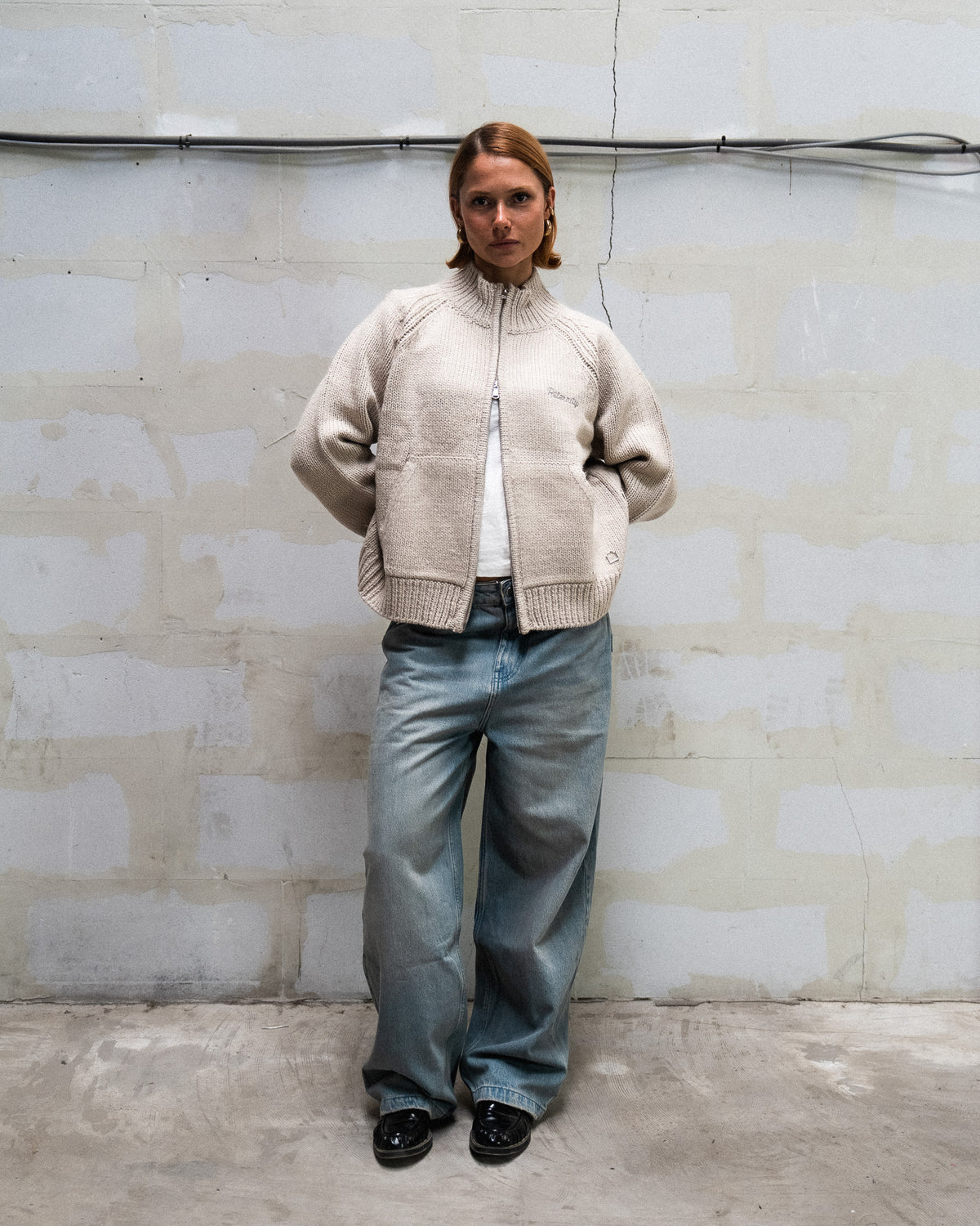 RETERNITY - ÉCLAT KNIT ZIPPER - CREME