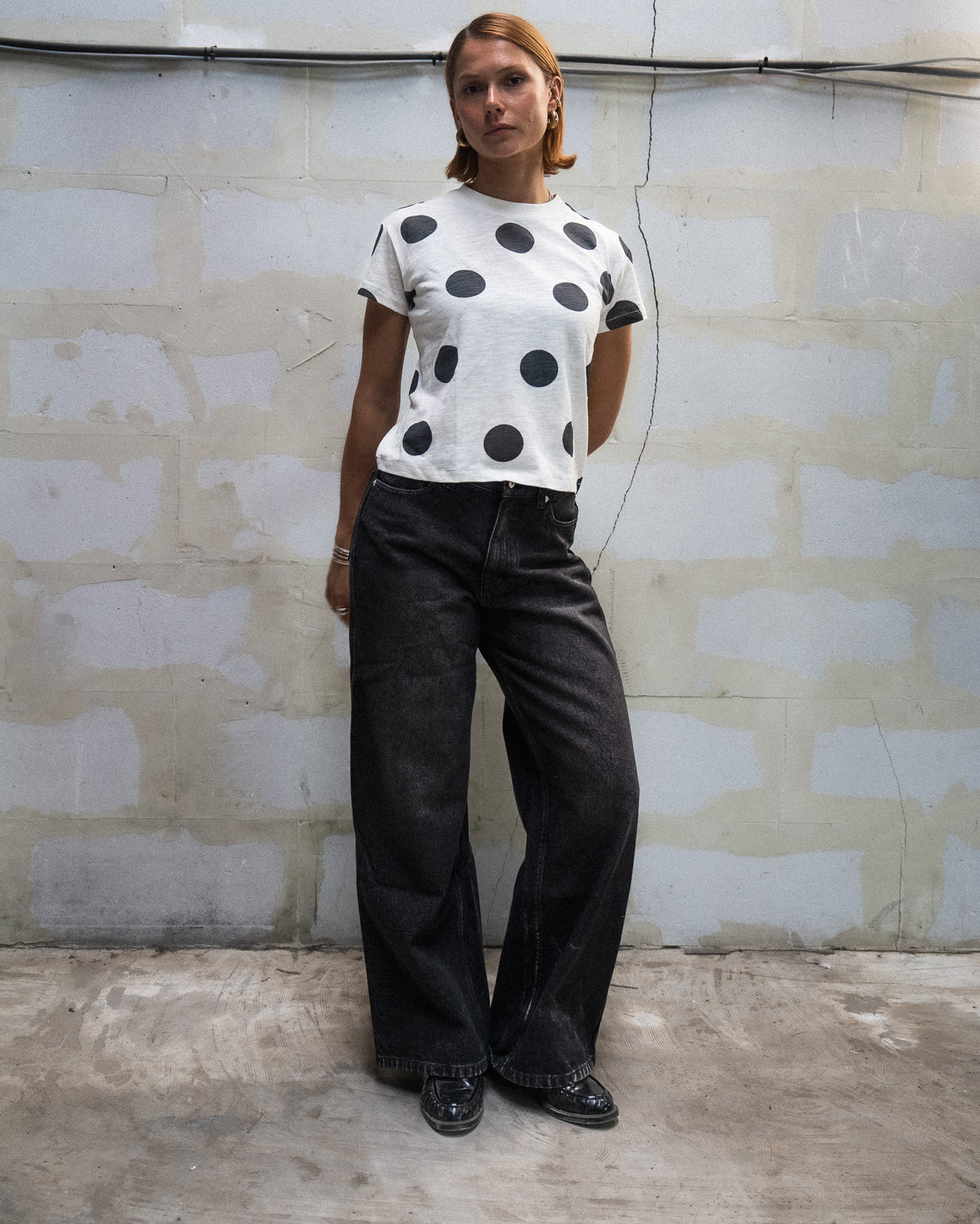 UNIFORUM - BABY TEE - POLKA DOT SLUB COTTON
