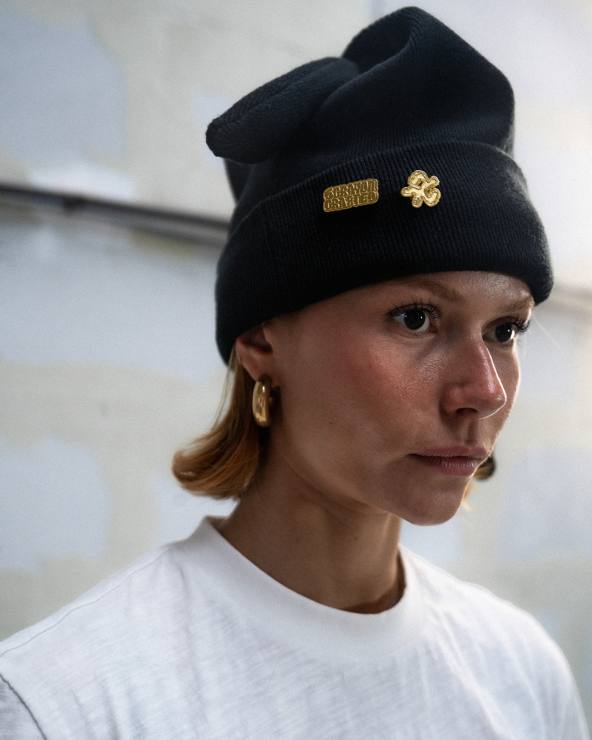 6CRAYON - Multi-Way 3-Ear Knit Beanie (Black)